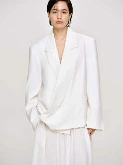 Source Unknown Accessoires-Baia Boxy Wrap Blazer, Blanc