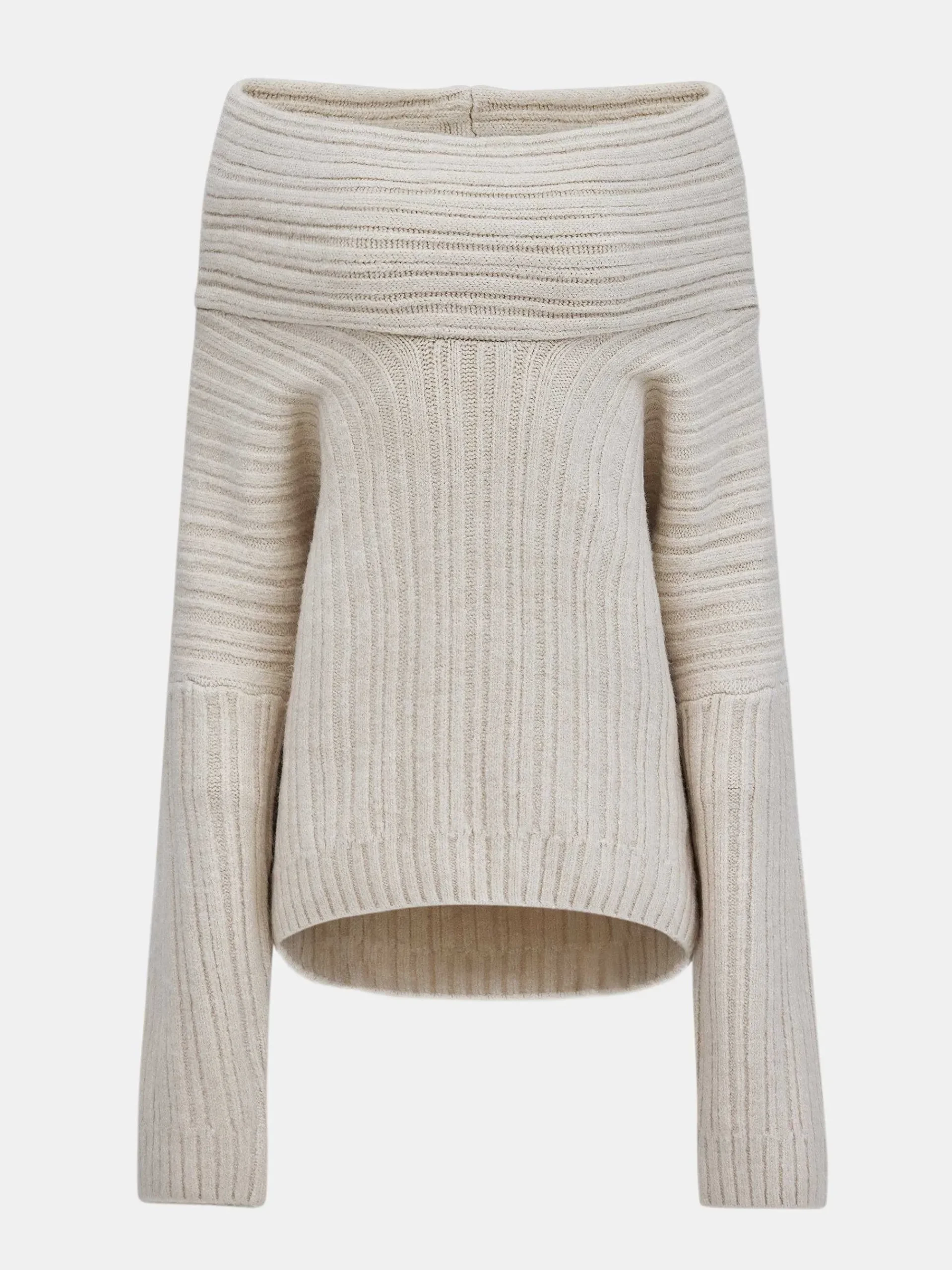 Source Unknown Accessoires-Becca Pull Surdimensionne En Tricot A Rouleau Haut, Bouleau