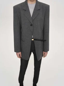 Source Unknown Vêtements-Blazer A Un Bouton, Anthracite