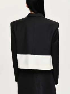 Source Unknown Accessoires-Blazer Bicolore, Noir/Ivoire