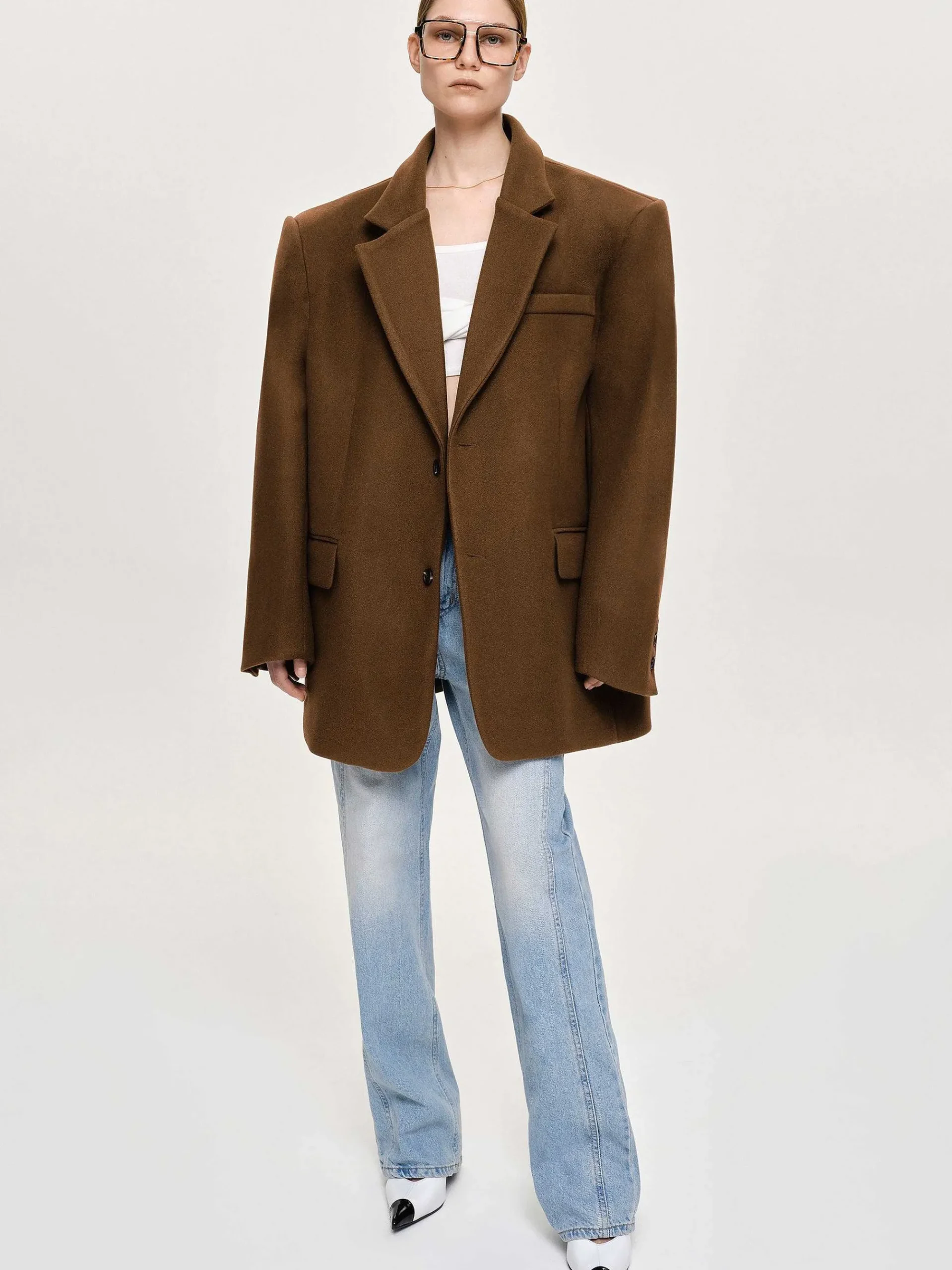 Source Unknown Accessoires-Blazer Boyfriend Surdimensionne Hayk, Java