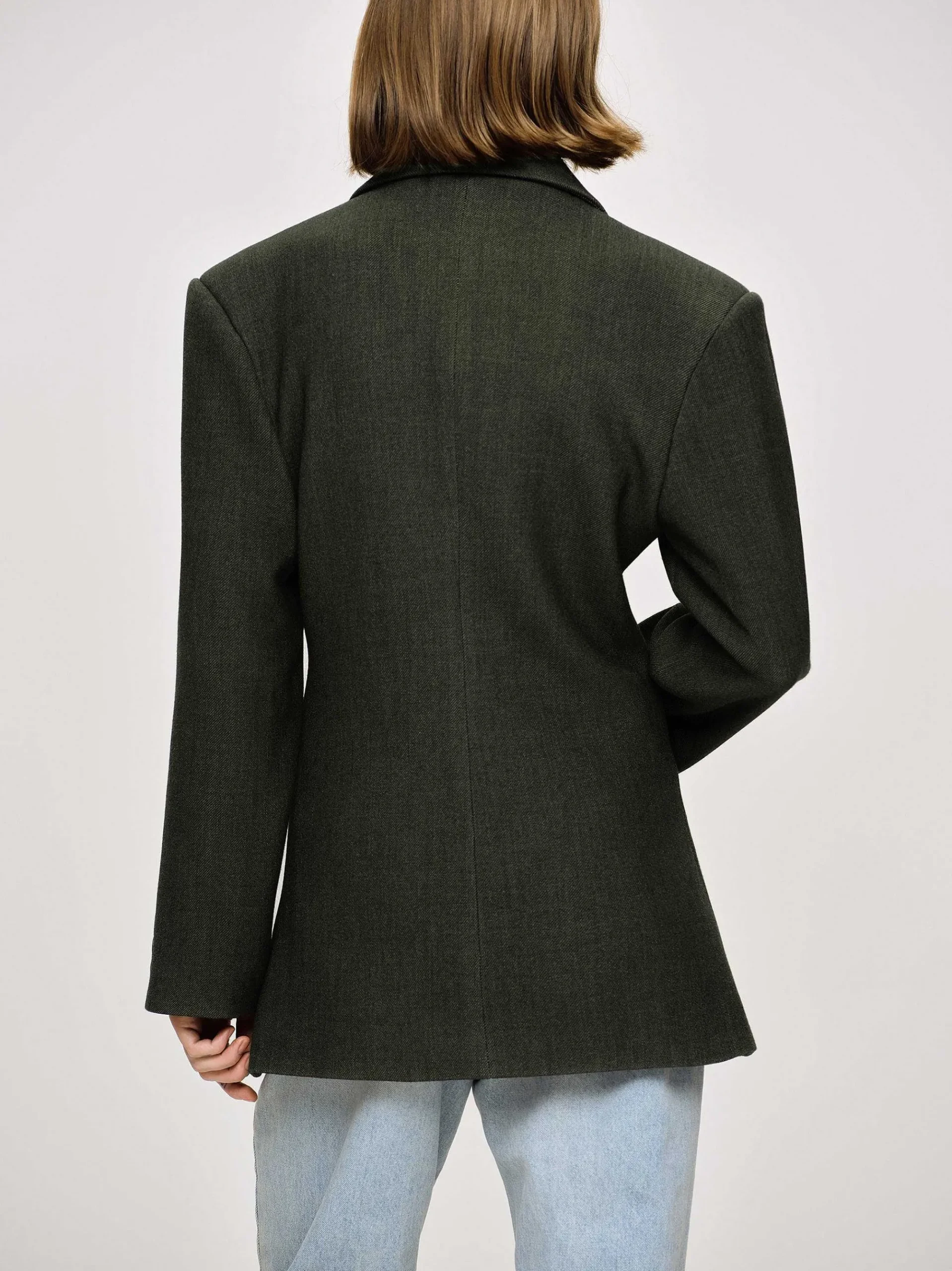 Source Unknown Vêtements D'Exterieur-Blazer Cintre A Double Boutonnage Nangy, Gris Charbon