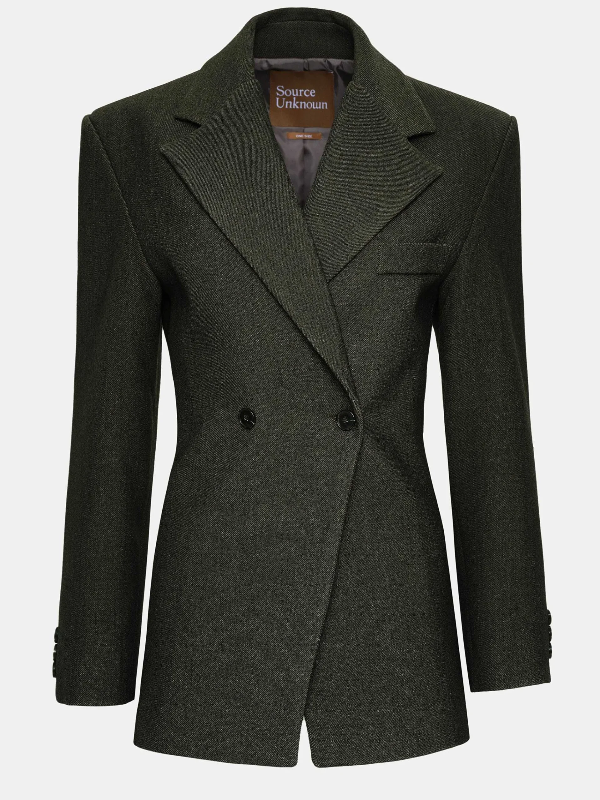 Source Unknown Vêtements D'Exterieur-Blazer Cintre A Double Boutonnage Nangy, Gris Charbon