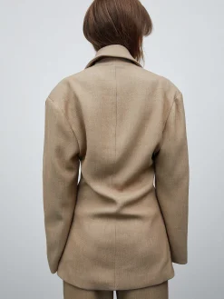 Source Unknown Vêtements-Blazer Cintre A Double Boutonnage Nangy, Beige Beige