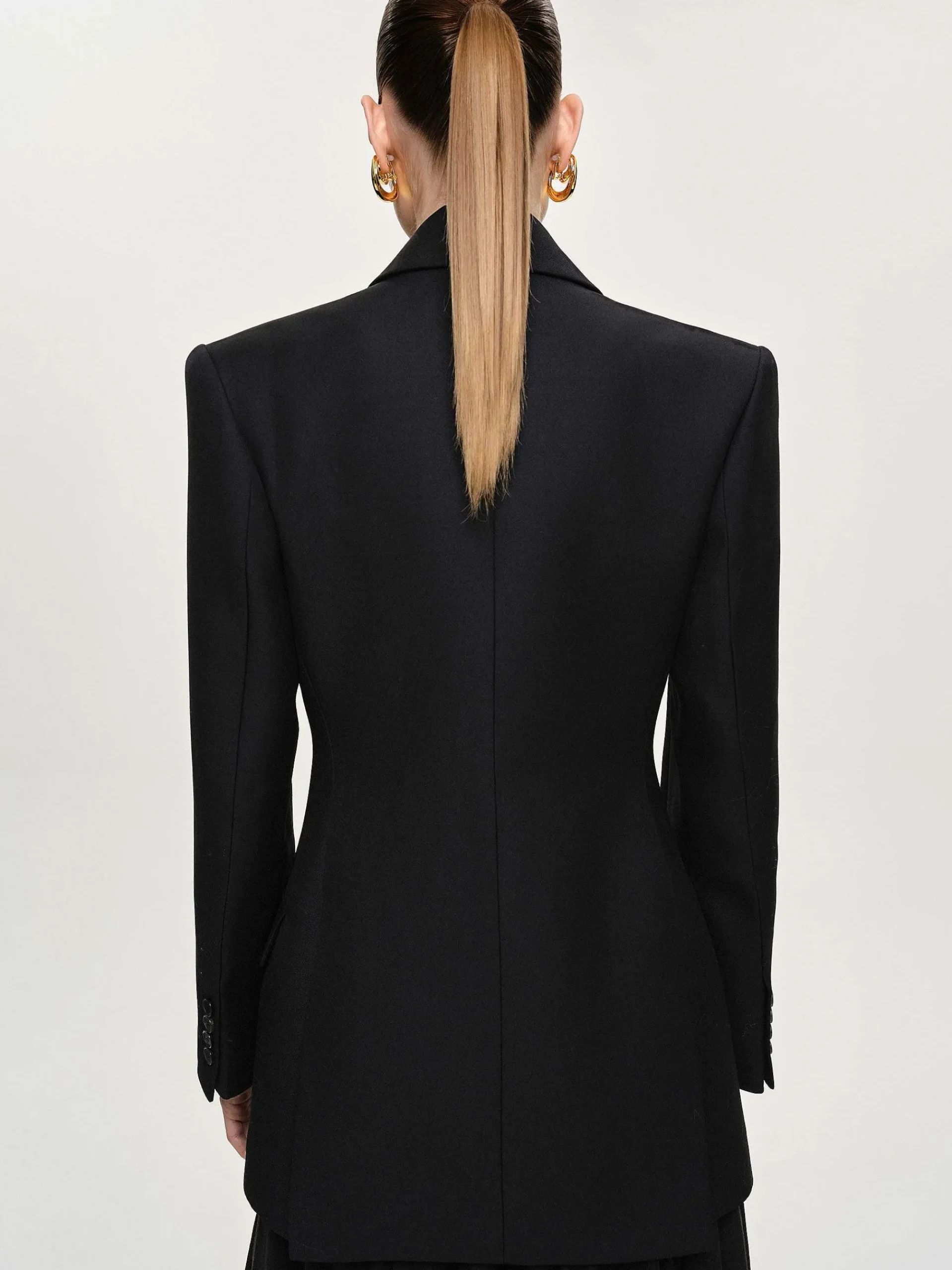 Source Unknown Vêtements D'Exterieur-Blazer Cintre A Double Boutonnage Leonara, Noir