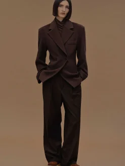 Source Unknown Vêtements D'Exterieur-Blazer Cintre A Double Boutonnage Nangy, Noix De Pecan