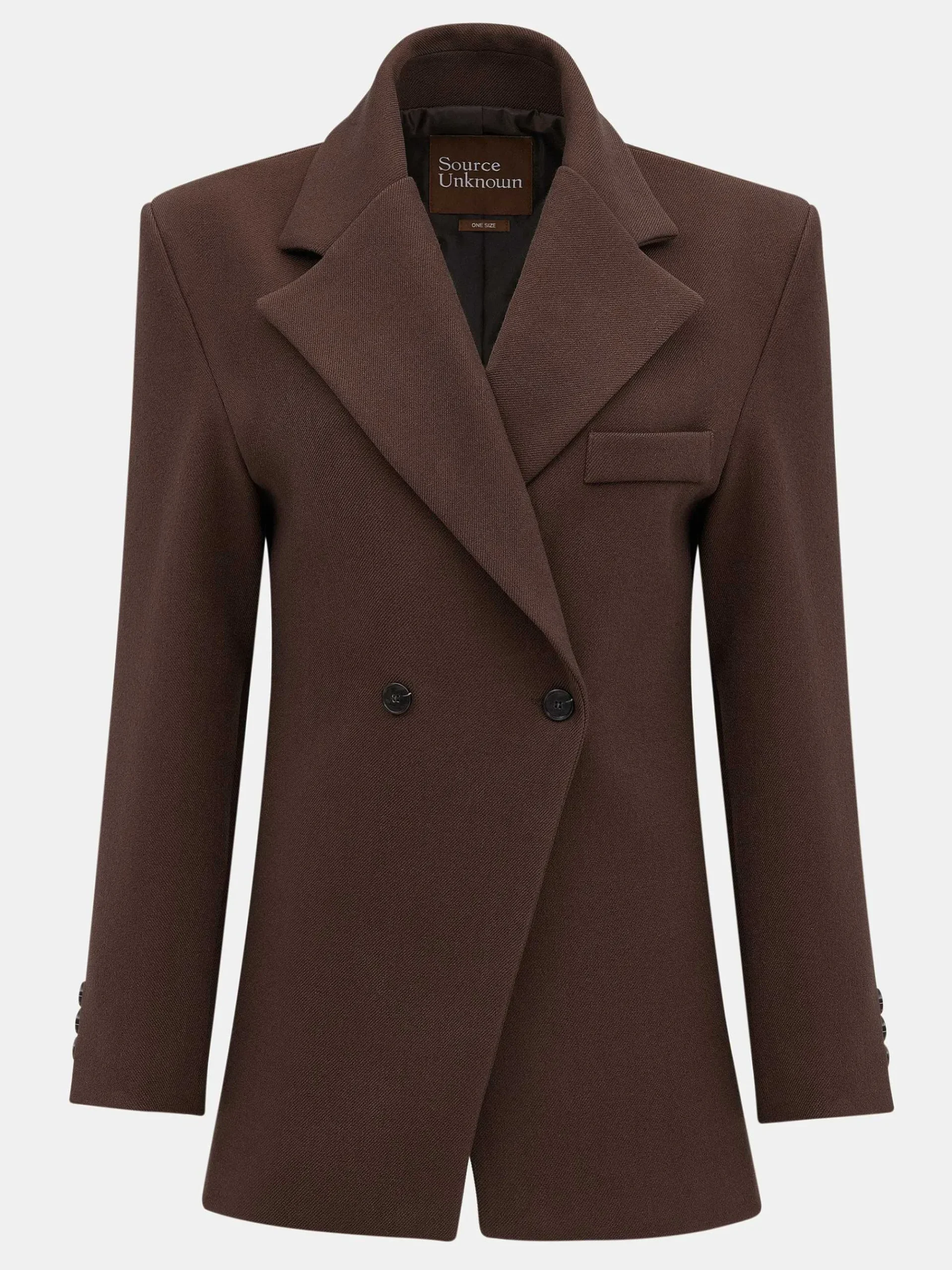 Source Unknown Vêtements D'Exterieur-Blazer Cintre A Double Boutonnage Nangy, Noix De Pecan