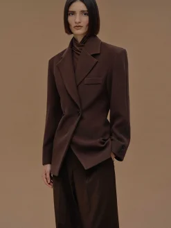 Source Unknown Vêtements D'Exterieur-Blazer Cintre A Double Boutonnage Nangy, Noix De Pecan