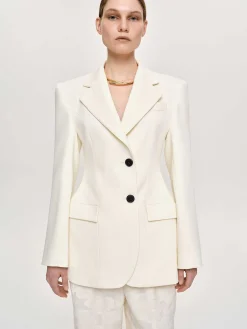 Source Unknown Vêtements D'Exterieur-Blazer Sablier Poldo, Creme