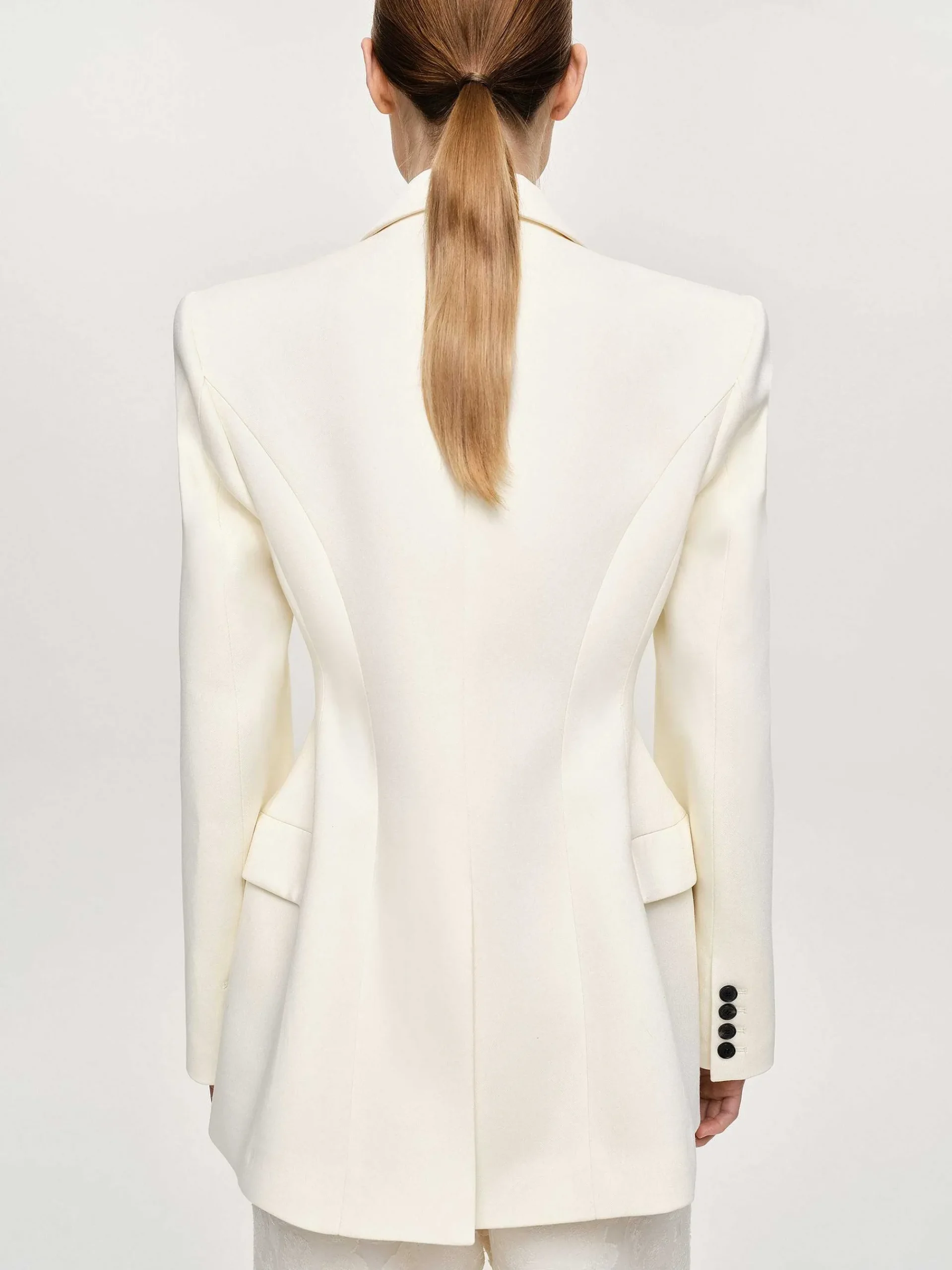 Source Unknown Vêtements D'Exterieur-Blazer Sablier Poldo, Creme