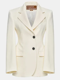 Source Unknown Vêtements D'Exterieur-Blazer Sablier Poldo, Creme