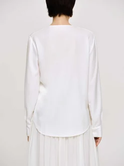 Source Unknown Hauts-Blouse Echarpe Drapee Notte, Blanc