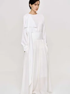 Source Unknown Vêtements-Blouse Echarpe Drapee Notte, Blanc