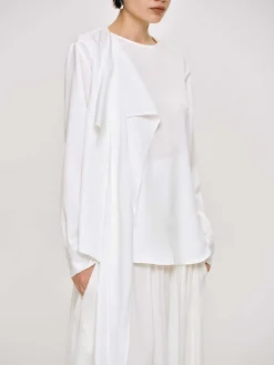 Source Unknown Vêtements-Blouse Echarpe Drapee Notte, Blanc