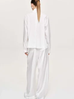Source Unknown Hauts-Blouse Echarpe Torsadee Mesash, Blanc