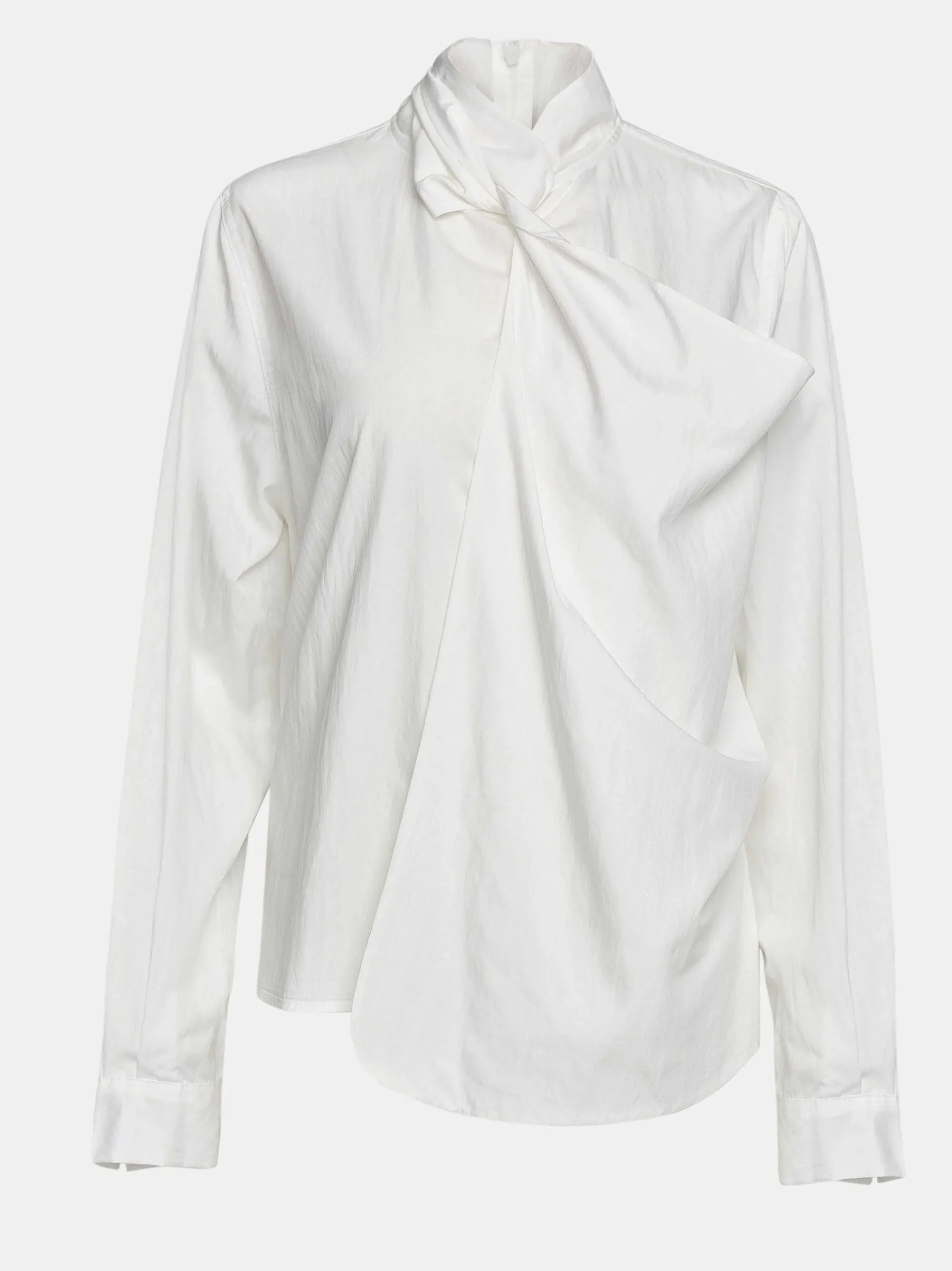 Source Unknown Hauts-Blouse Echarpe Torsadee Mesash, Blanc