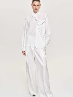 Source Unknown Vêtements-Blouse Echarpe Torsadee Mesash, Blanc