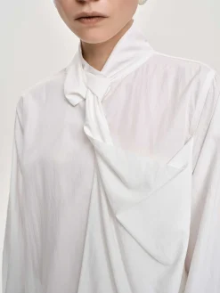 Source Unknown Vêtements-Blouse Echarpe Torsadee Mesash, Blanc