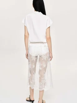Source Unknown Vêtements-Blouse En Crepe A Col En V, Blanc