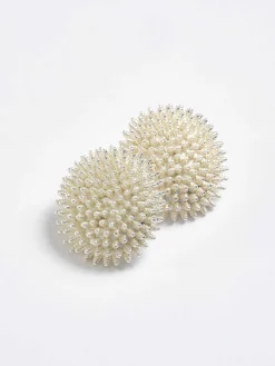 Source Unknown Accessoires-Boucles D'Oreilles Boules De Perles, Creme
