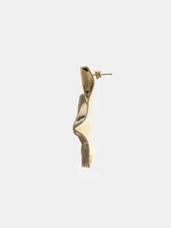 Source Unknown Accessoires-Boucles D'Oreilles En Cristal Abstrait, Dore