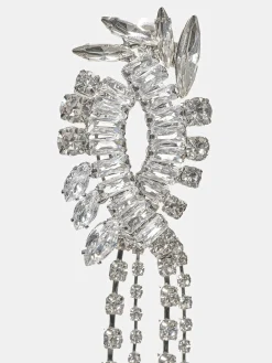 Source Unknown Vêtements-Boucles D'Oreilles Pendantes En Cristal, Argent