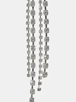 Source Unknown Vêtements-Boucles D'Oreilles Pendantes En Cristal, Argent