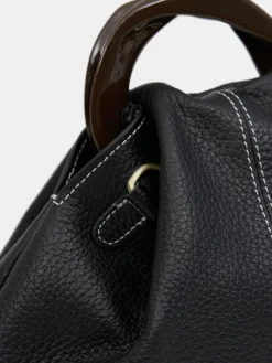 Source Unknown Vêtements-Cabas Triangle En Cuir De Veau, Noir