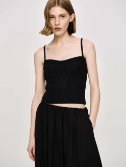 Source Unknown Vêtements-Camisole En Tricot Cotele, Noir