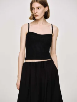 Source Unknown Vêtements-Camisole En Tricot Cotele, Noir