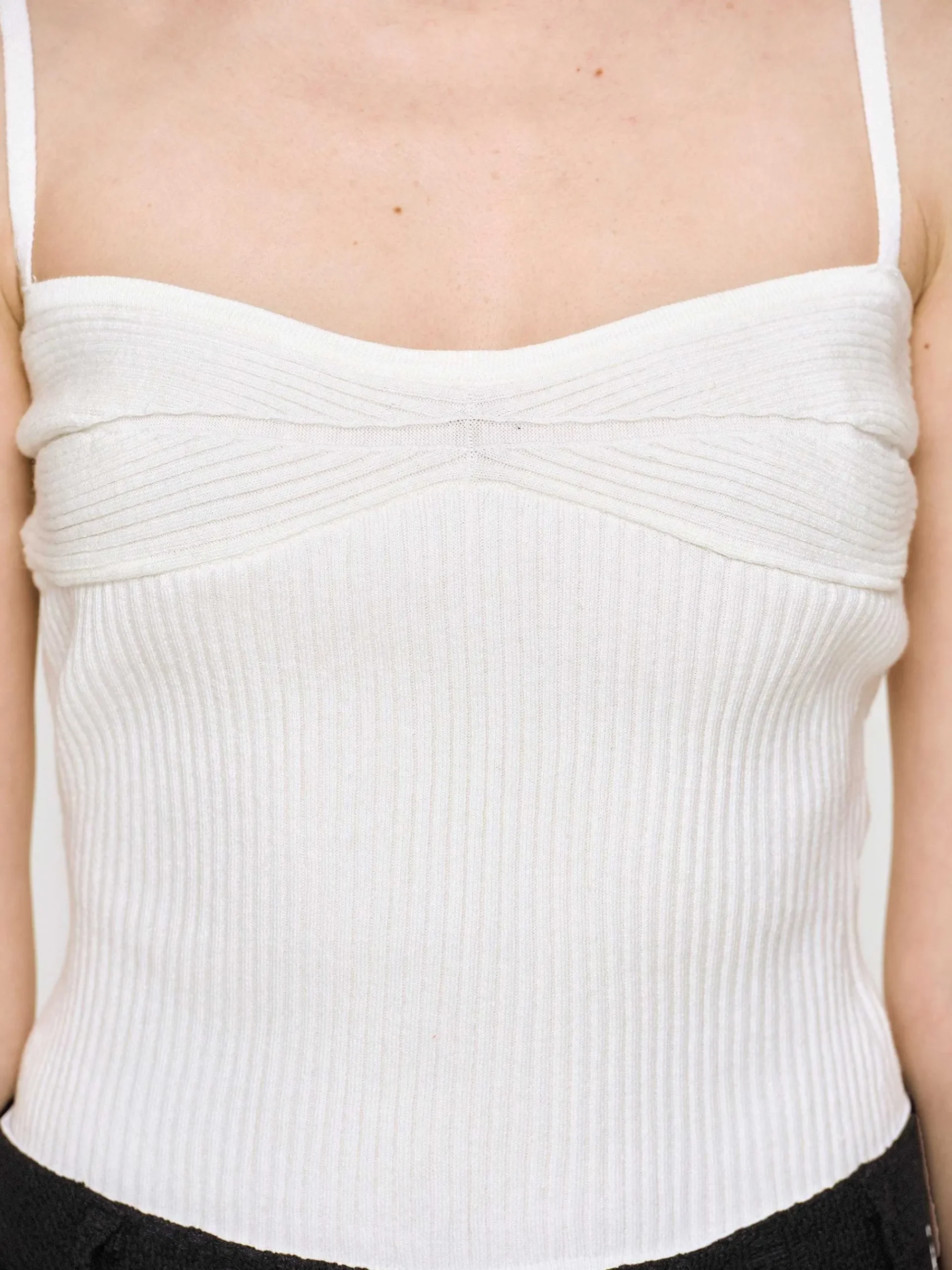Source Unknown Vêtements-Camisole En Tricot Cotele, Blanc