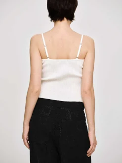Source Unknown Vêtements-Camisole En Tricot Cotele, Blanc