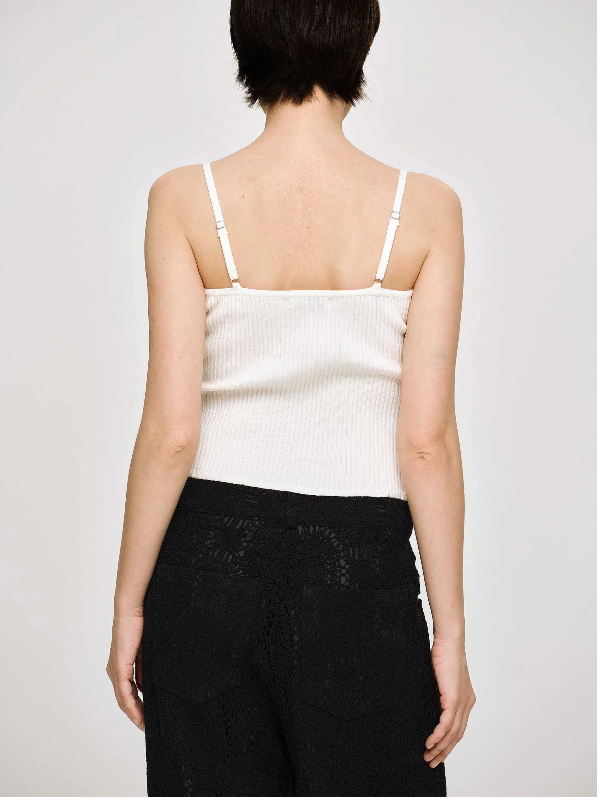 Source Unknown Tricots-Camisole En Tricot Cotele, Blanc
