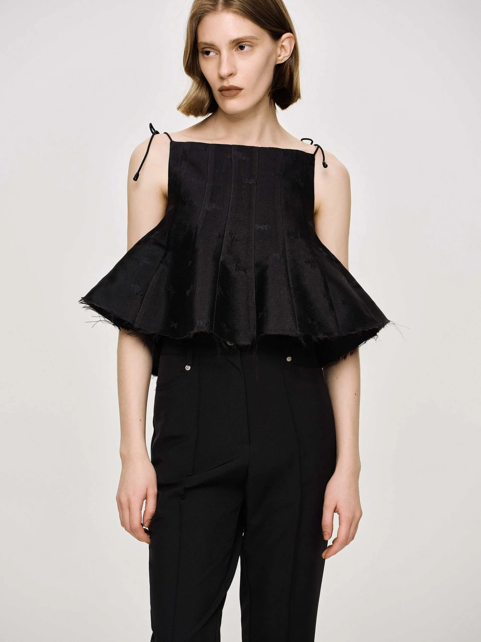 Source Unknown Vêtements-Camisole Extra Courte, Noir