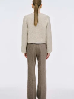 Source Unknown Tricots-Cardigan En Laine De Tonte Mogador, Melange Beige