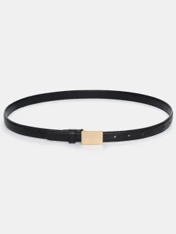 Source Unknown Vêtements-Ceinture Effet Croco A Boucle Plate, Dore