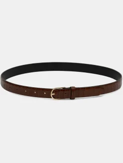 Source Unknown Accessoires-Ceinture Effet Croco, Marron
