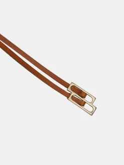 Source Unknown Vêtements-Ceinture En Cuir Double Fine, Beige