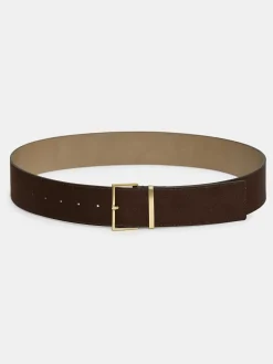 Source Unknown Accessoires-Ceinture En Daim A Boucle Carree, Expresso