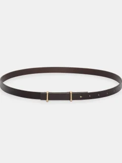 Source Unknown Vêtements-Ceinture Fine En Cuir De Veau, Marron