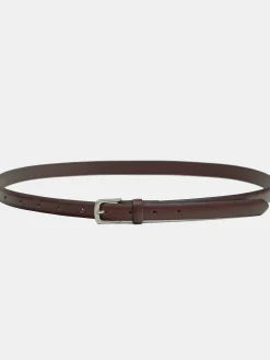 Source Unknown Accessoires-Ceinture Fine En Cuir, Marron