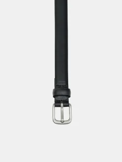 Source Unknown Accessoires-Ceinture Fine En Cuir, Noire