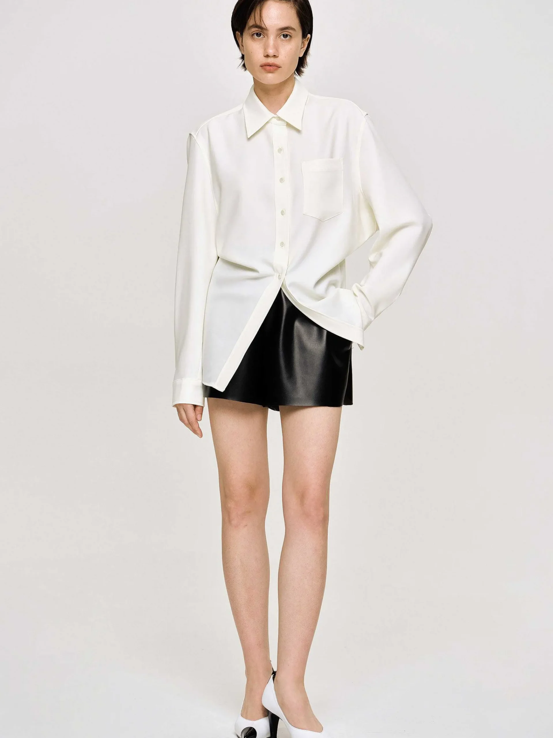 Source Unknown Accessoires-Chemise A Taille Ajustee, Albatre