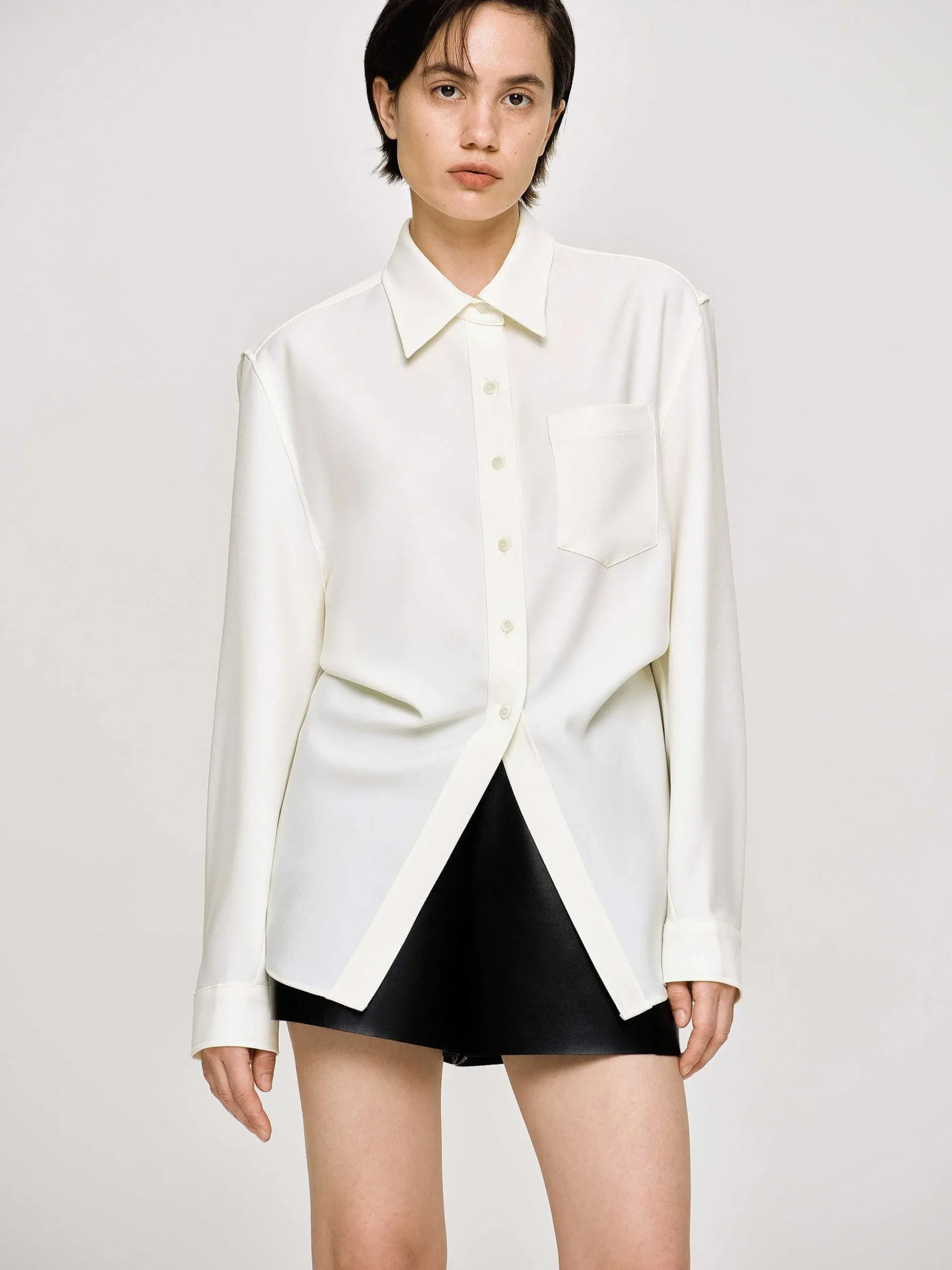 Source Unknown Accessoires-Chemise A Taille Ajustee, Albatre