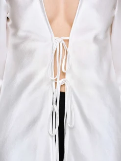Source Unknown Vêtements-Chemisier En Satin Reyna, Perle