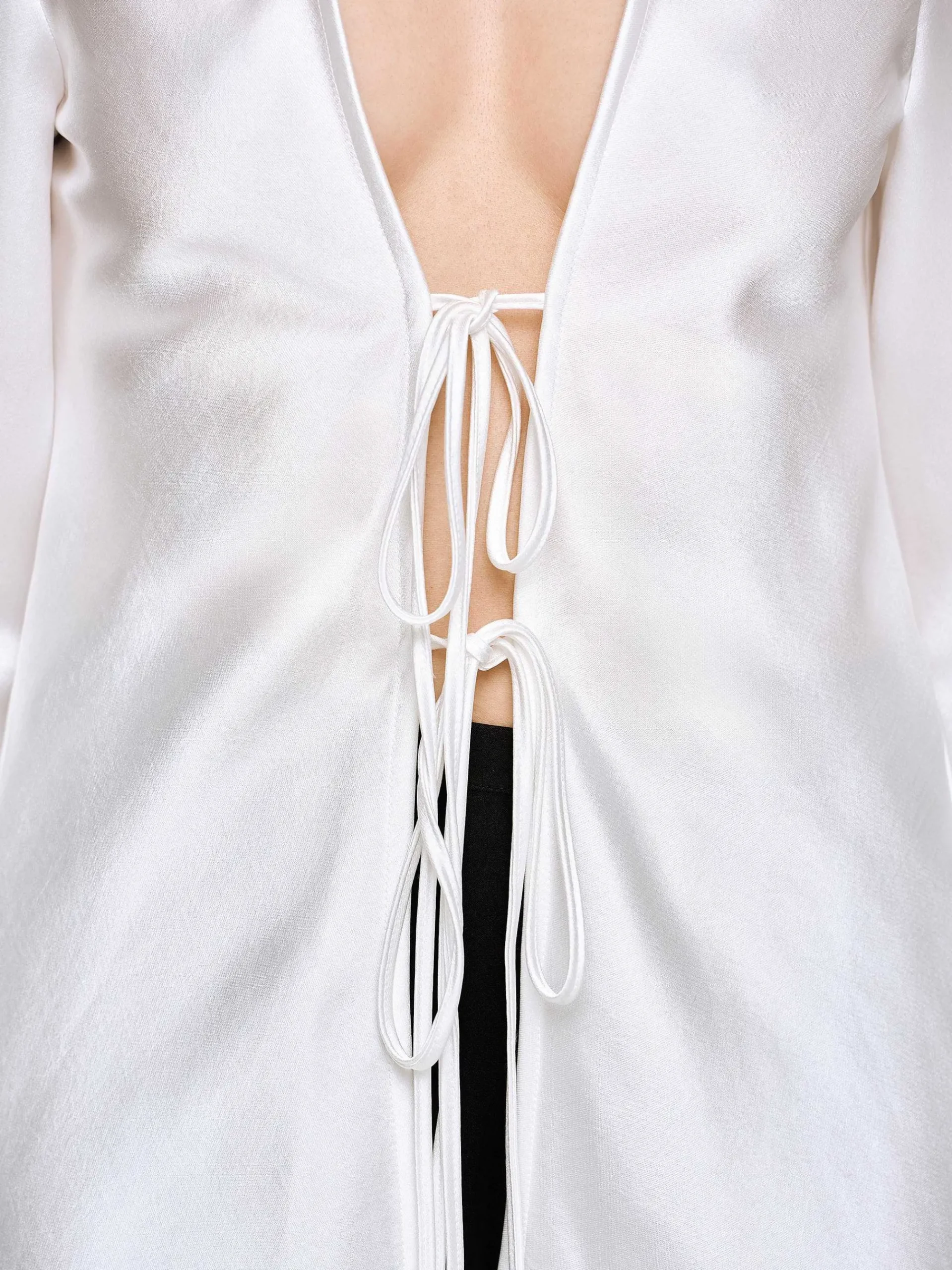 Source Unknown Vêtements-Chemisier En Satin Reyna, Perle