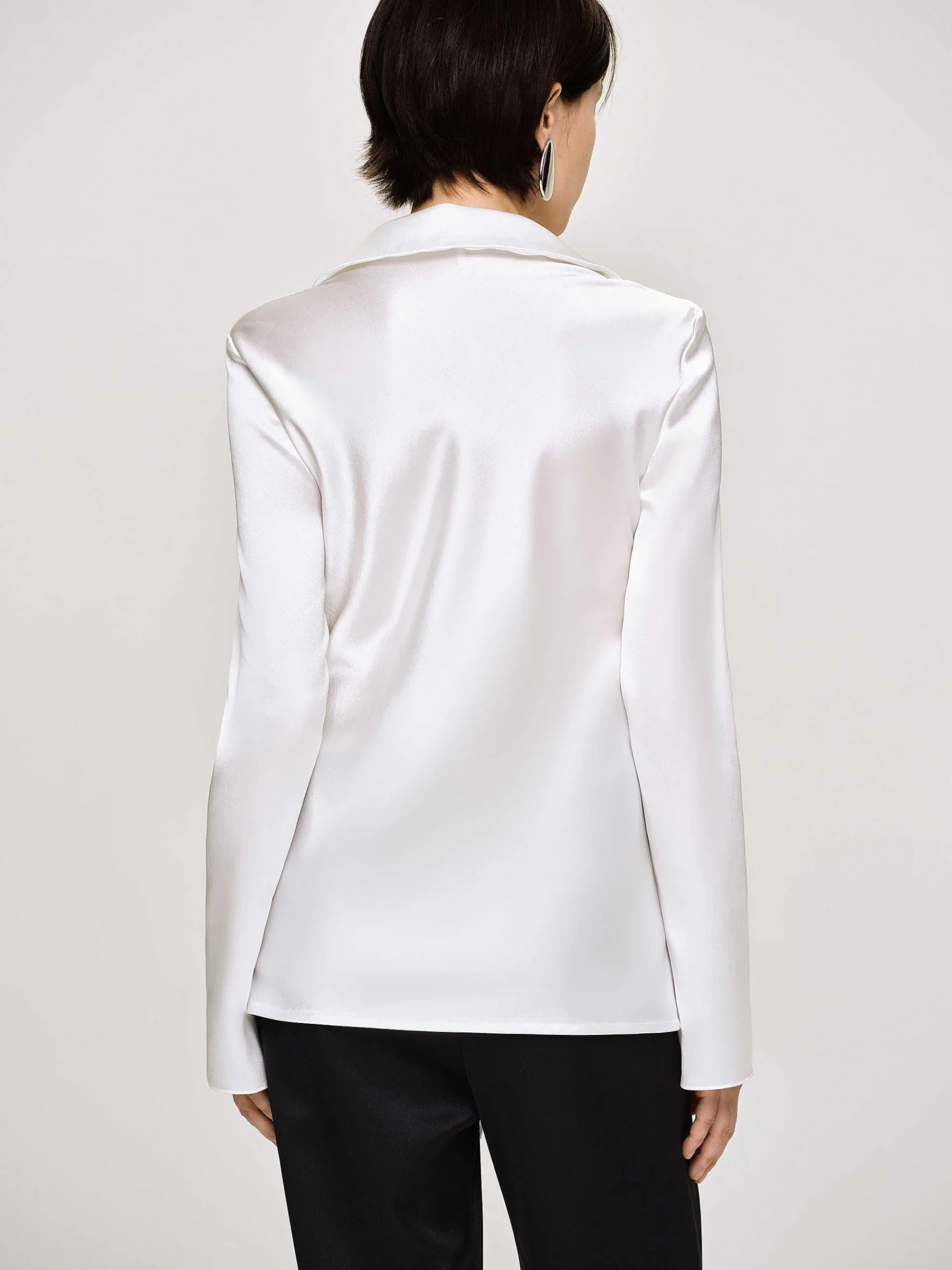 Source Unknown Vêtements-Chemisier En Satin Reyna, Perle