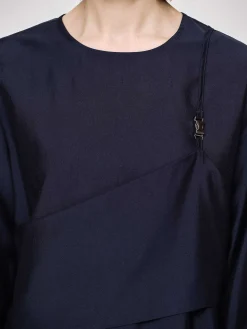Source Unknown Vêtements-Chemisier Superpose, Bleu Marine