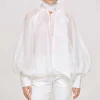 Source Unknown Accessoires-Chemisier Transparent Ballon, Blanc
