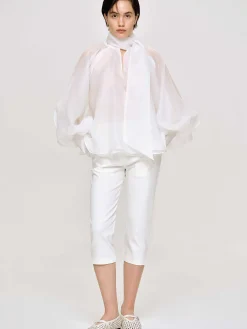 Source Unknown Accessoires-Chemisier Transparent Ballon, Blanc
